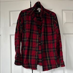 Red and Black Plaid Flannel Shirt - LL Bean